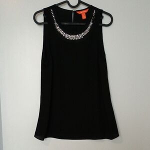 3/$15 Joe Fresh Black Sleeveless Blouse with Sparkling Neckline S